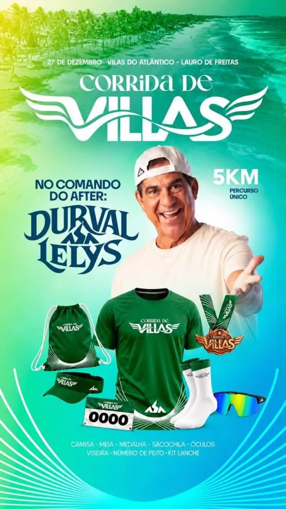 Corrida de Villas chega à segunda edição com 5 km de percurso, música e show de Durval Lelys